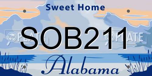 SOB211 Alabama License Plate