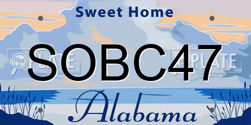 SOBC47 Alabama License Plate