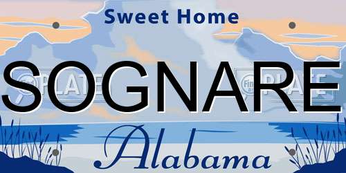 SOGNARE Alabama License Plate