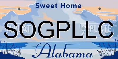 SOGPLLC Alabama License Plate