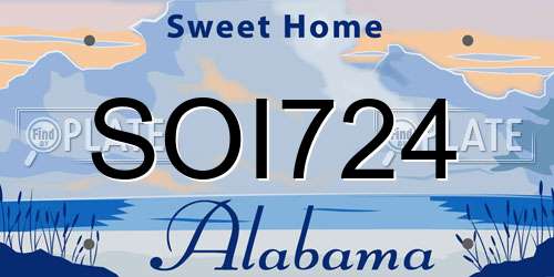 SOI724 Alabama License Plate