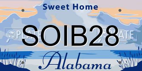 SOIB28 Alabama License Plate