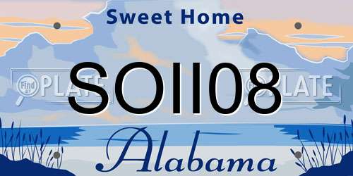SOII08 Alabama License Plate