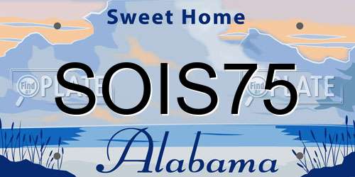SOIS75 Alabama License Plate