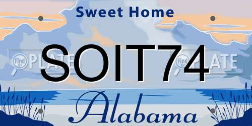 SOIT74 Alabama License Plate