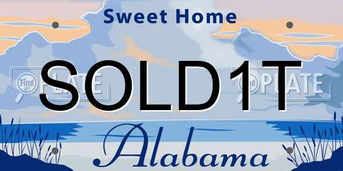 SOLD1T Alabama License Plate