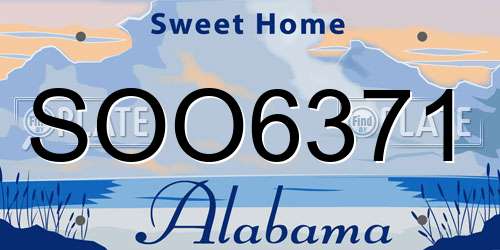 SOO6371 Alabama License Plate