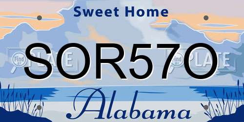 SOR57O Alabama License Plate