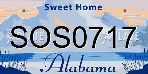 SOS0717 Alabama License Plate