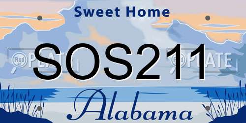 SOS211 Alabama License Plate