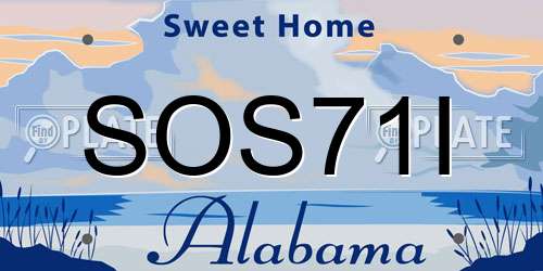 SOS71I Alabama License Plate