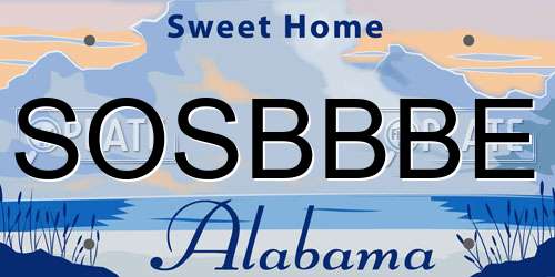 SOSBBBE Alabama License Plate