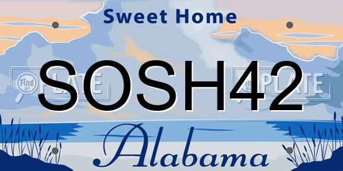 SOSH42 Alabama License Plate
