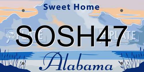 SOSH47 Alabama License Plate