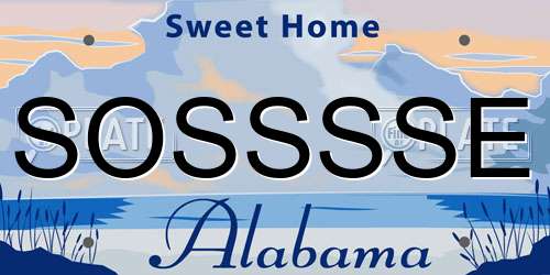 SOSSSSE Alabama License Plate