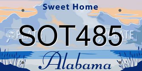 SOT485 Alabama License Plate