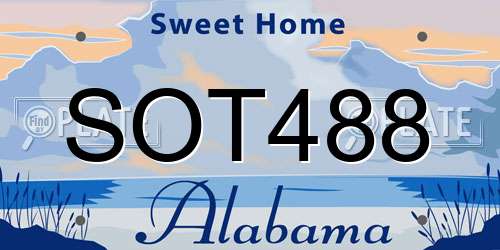 SOT488 Alabama License Plate