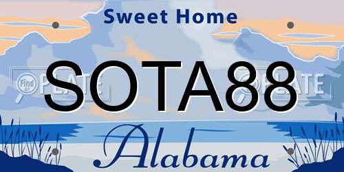 SOTA88 Alabama License Plate