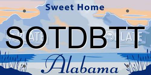 SOTDBTT Alabama License Plate