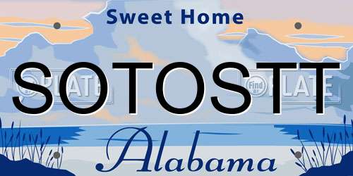 SOTOSTT Alabama License Plate