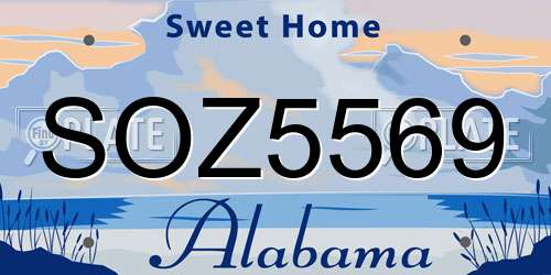 SOZ5569 Alabama License Plate