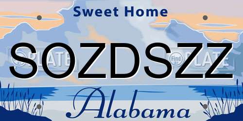 SOZDSZZ Alabama License Plate