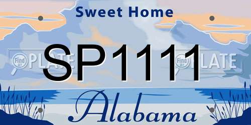SP1111 Alabama License Plate