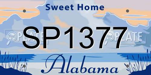 SP1377 Alabama License Plate