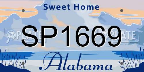 SP1669 Alabama License Plate