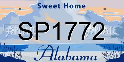 SP1772 Alabama License Plate