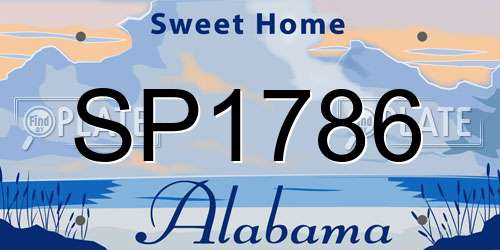 SP1786 Alabama License Plate