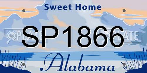 SP1866 Alabama License Plate
