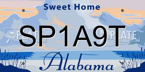 SP1A9T Alabama License Plate