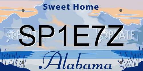 SP1E7Z Alabama License Plate