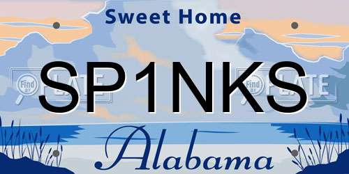 SP1NKS Alabama License Plate