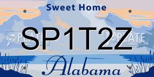 SP1T2Z Alabama License Plate