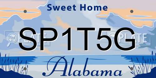 SP1T5G Alabama License Plate