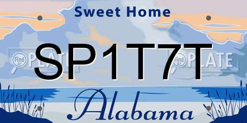 SP1T7T Alabama License Plate