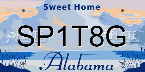SP1T8G Alabama License Plate
