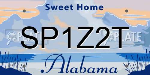 SP1Z2T Alabama License Plate