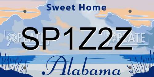SP1Z2Z Alabama License Plate
