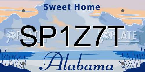 SP1Z7T Alabama License Plate