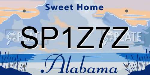 SP1Z7Z Alabama License Plate