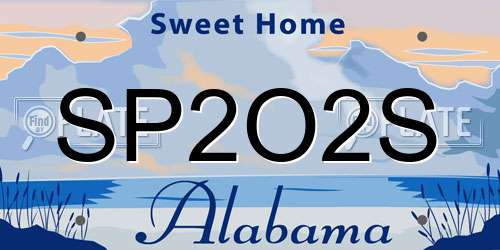 SP2O2S Alabama License Plate