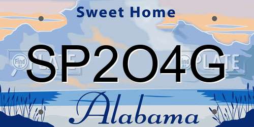 SP2O4G Alabama License Plate