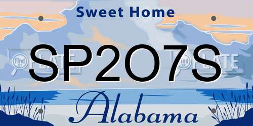 SP2O7S Alabama License Plate
