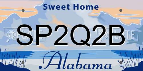 SP2Q2B Alabama License Plate