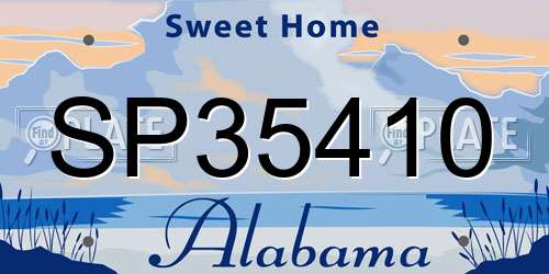 SP35410 Alabama License Plate
