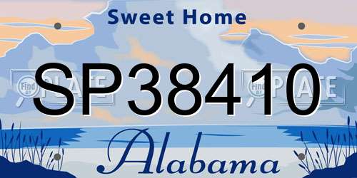 SP38410 Alabama License Plate