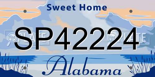 SP42224 Alabama License Plate